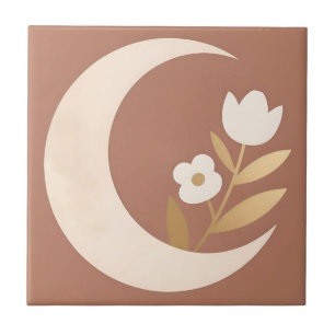 Azulejo Tulipán Floral Minimalista Luna Creciente