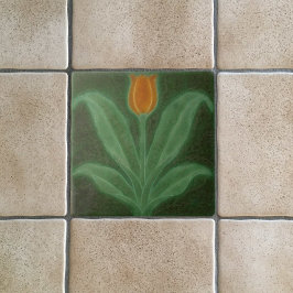 Azulejo Tulipán, Naranja de reproducción de Art Nouveau, s