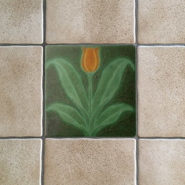 Azulejo Tulipán, Naranja de reproducción de Art Nouveau, s (Subido por el creador)