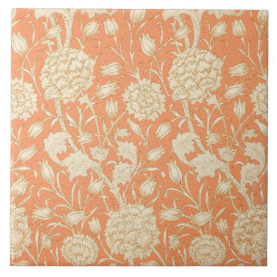 Azulejo Tulipán Silvestre Naranja Arte Floral de William M