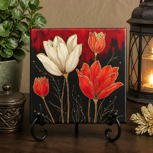 Azulejo Tulipanes Art Deco en Negrita