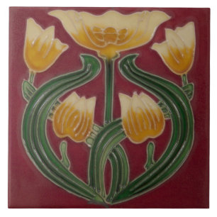 Azulejo - Tulipanes Azulejo Art Nouveau