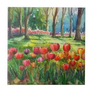 Azulejo Tulipanes en el parque