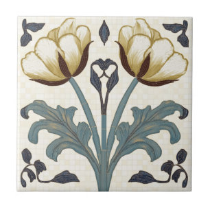 Azulejo Tulipanes en estilo Art Nouveau