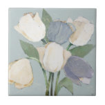 Azulejo Tulipanes franceses<br><div class="desc">Tulipanes franceses II de Jade Reynolds. Presenta tulipanes de varios colores con un fondo suave.</div>