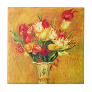 Azulejo Tulipanes por Pierre Renoir, Arte Impresionista Vi