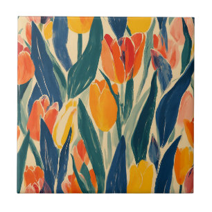 Azulejo Tulipanes Resplandor de Primavera