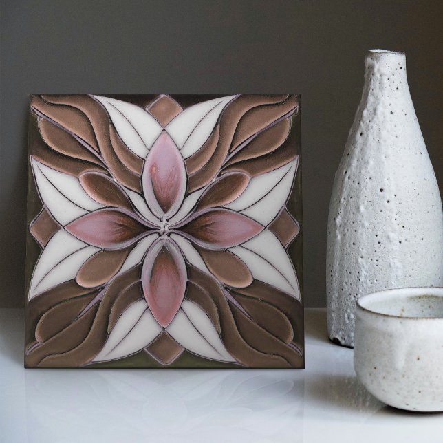 Azulejo Tulipanes sobre mosaico cerámico Art Nouveau de ch (Subido por el creador)