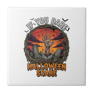 Azulejo Tumba de Mano de Zombie de Halloween Si Te Atreves