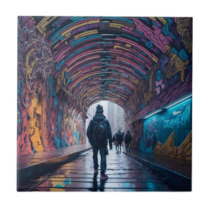Azulejo Túnel De Arte De Graffiti