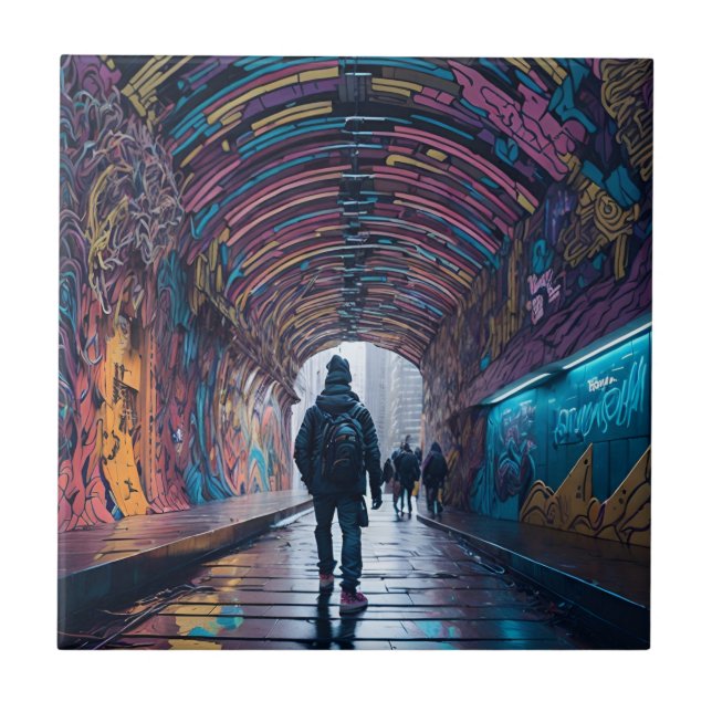Azulejo Túnel De Arte De Graffiti (Frente)