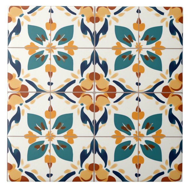 Azulejo Turquesa, Óxido y Amarillo (Frente)