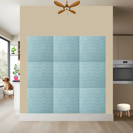 Azulejo Turquesa y Chevron Blanco - Zigzag moderno