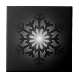 Azulejo Twinkling Black Snowflake