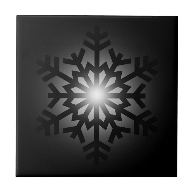 Azulejo Twinkling Black Snowflake (Frente)