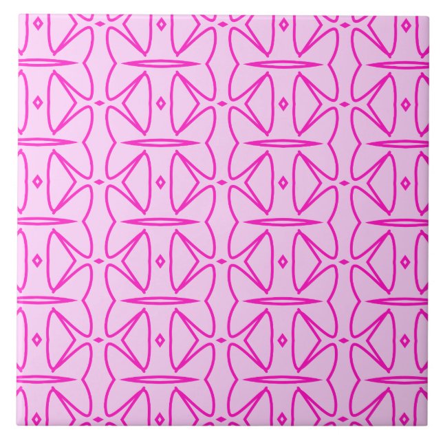 Azulejo Two Toned Pink Pattern Ceramic Tile (Frente)