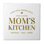 Azulejo Typografía: Personalizado de cocina de mamá<br><div class="desc">Tipografía Personalizado de cocina de mamá mosaico cerámico</div>