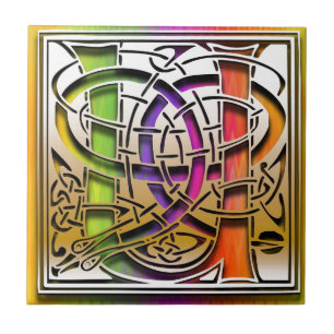 Azulejo U Celtic Rainbow Personalizado Monograma