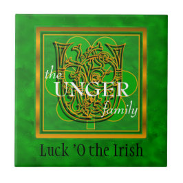 Azulejo U "Suerte de irlandés" Personalizado familiar Mono