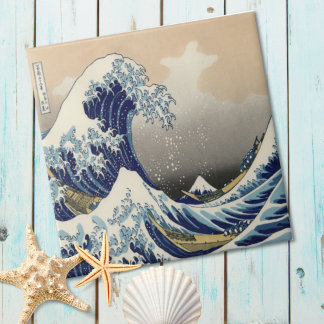 Azulejo ukiyo japonés vintage e art la gran ola