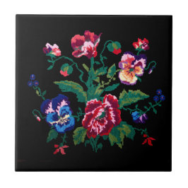 Azulejo Ukrainian traditional vushuvanka folk art pattern