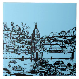 Azulejo Ulm ciudad en Baden-Württemberg en Alemania