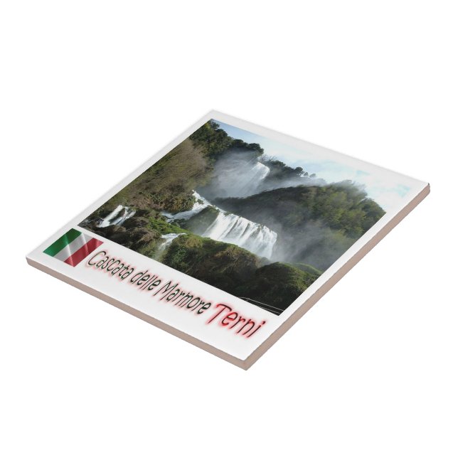 Azulejo UMB009 TERNI, Cataratas Marmore, Umbría, Italia, (Lado)