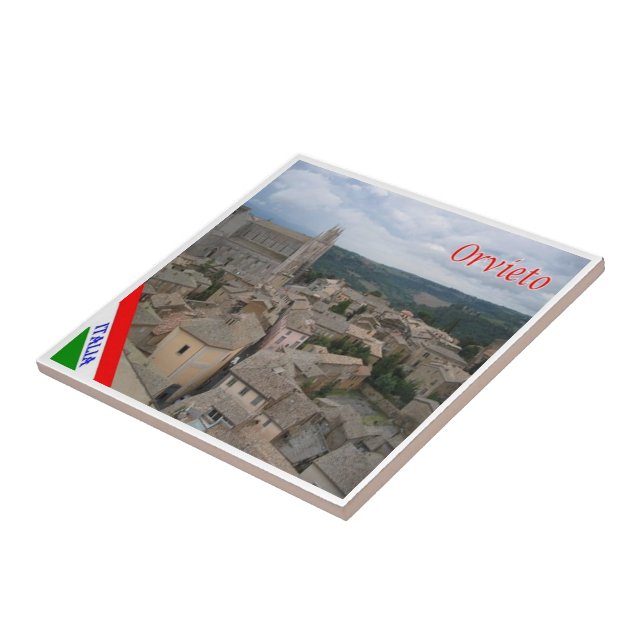 Azulejo UMB018 ORVIETO, Umbría, Italia, (Lado)