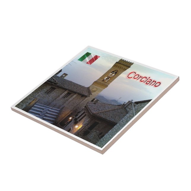 Azulejo UMB037 CORCIANO, Umbría, Italia, (Lado)