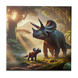Azulejo Un adulto majestuoso Triceratops