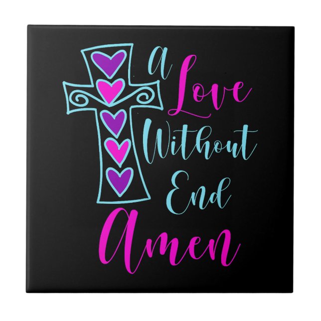 Azulejo Un Amor Sin Fin Amen Inspirado Por Jesús Cita A Ch (Frente)