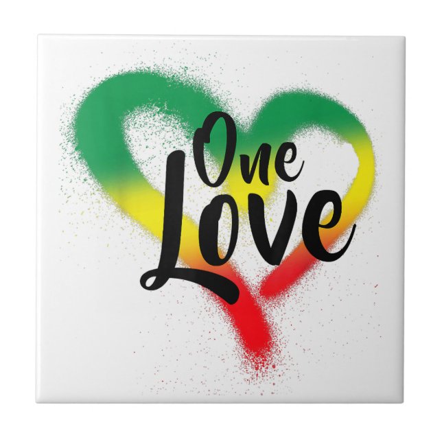 Azulejo Un Amor Un Corazón Vibraciones Reggae (Frente)