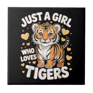 Azulejo Un animal de tigre aburrido, sólo un Chica que ama