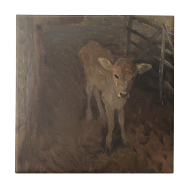 Azulejo Un becerro del jersey (Frente)