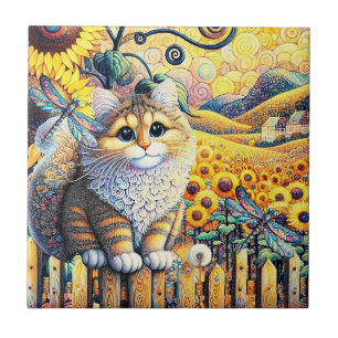 Azulejo Un brillante mosaico de cerámica en un día soleado