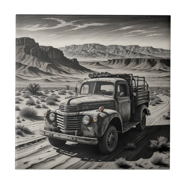 Azulejo Un camión en el desierto (Frente)