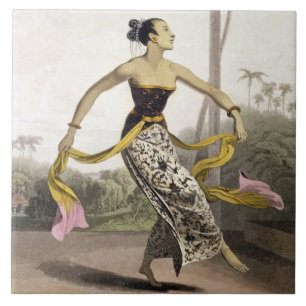 Azulejo Un chica de Ronggeng o de baile, platea 21 del