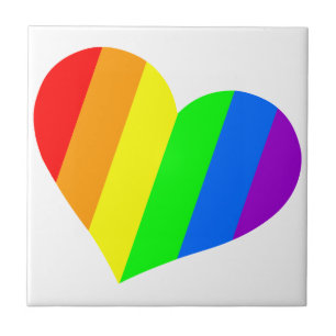 Azulejo Un corazón en colores de arcoíris
