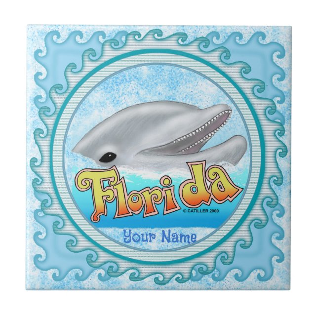Azulejo Un delfín de Florida (Frente)