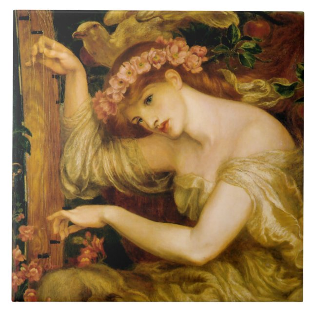 Azulejo Un derrame de mar (por Dante Gabriel Rossetti) (Frente)
