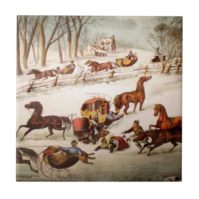 Azulejo Un derrame en la Nieve (Frente)
