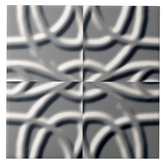 Azulejo Un diseño clásico del arte de la estampación gris  (Frente)