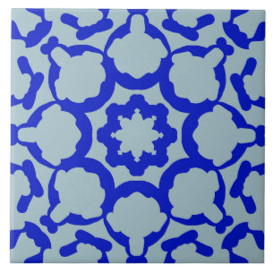 Azulejo Un diseño de moda clásico de colores vivos azules