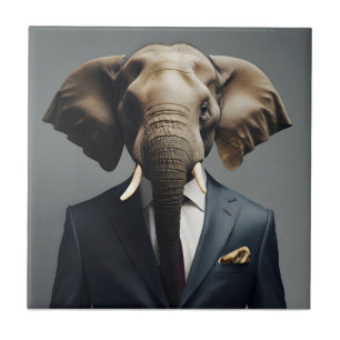 Azulejo Un elefante gracioso con traje