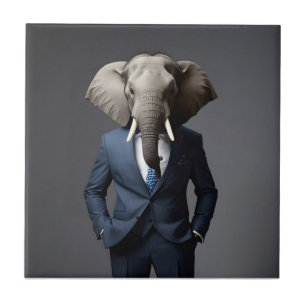 Azulejo Un elefante gracioso con traje