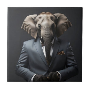 Azulejo Un elefante gracioso con traje