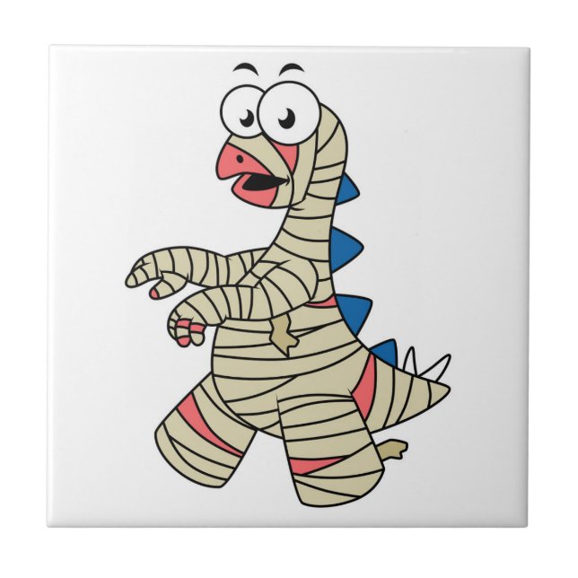 Azulejo Un Estegosaurio Personalizado Se Vestió Como Una M (Frente)