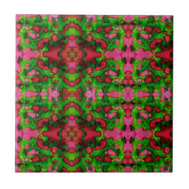 Azulejo Un estudio en rosa y verde