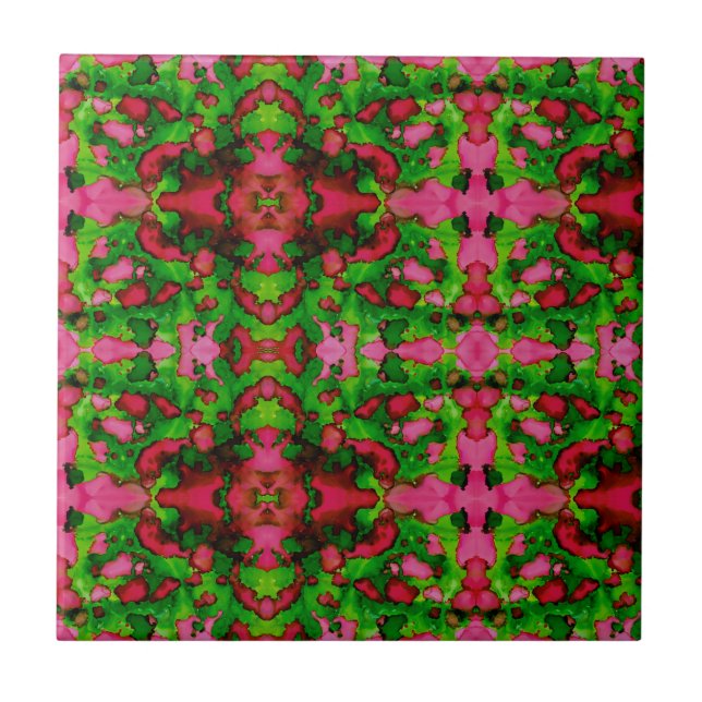 Azulejo Un estudio en rosa y verde (Frente)