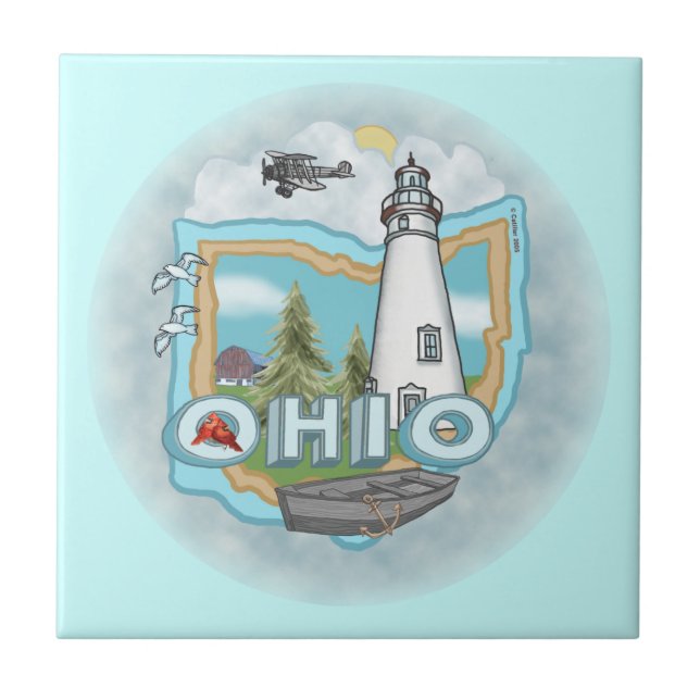 Azulejo Un faro de Ohio (Frente)